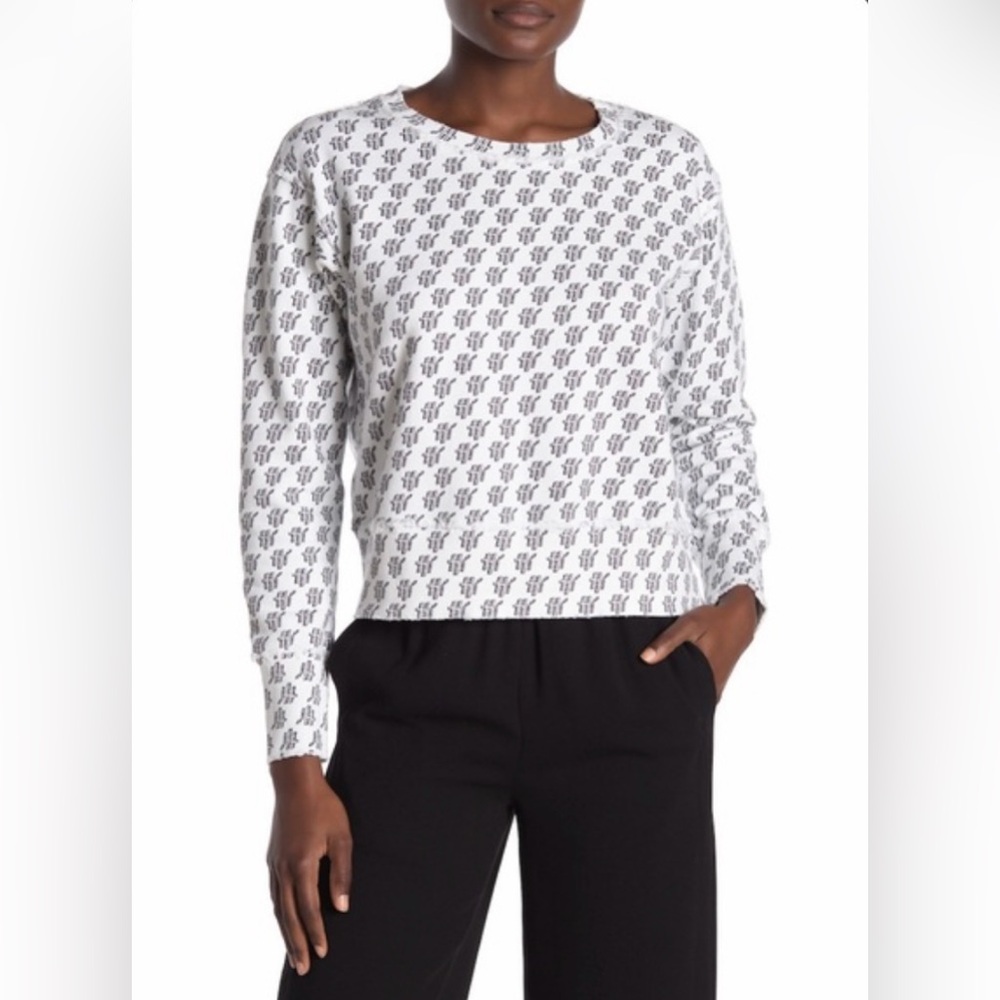 Frank & Eileen Tee Lab Hi Digital Print Sweatshirt Crew Neck White Size M Preppy - Picture 2 of 12